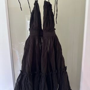 Free People Black Textured Fabric